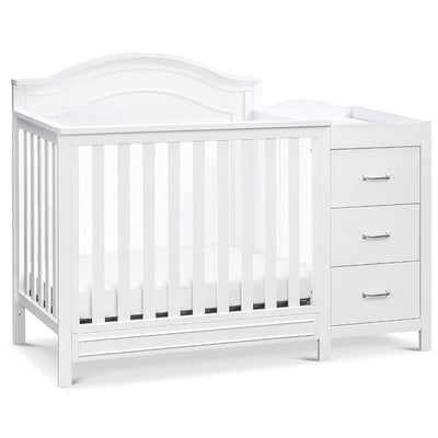 Million Dollar Baby Davinci Charlie 4-in-1 Convertible Mini Crib and Changer Combo, White Image 1