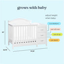 Million Dollar Baby - Davinci Charlie 4-in-1 Convertible Mini Crib and Changer Combo in White Image 10
