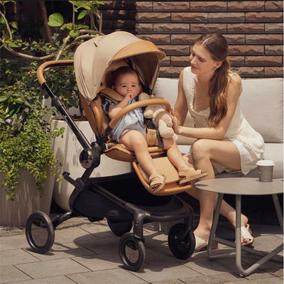 Mima - Creo Stroller Black Chassis & Mocha Cream Seat Image 2