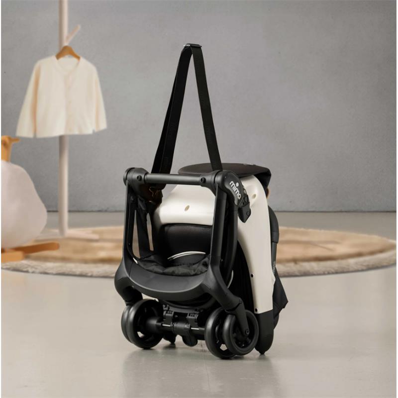Mima - Miro Compact Stroller, Black Chassis/White Seat Image 6
