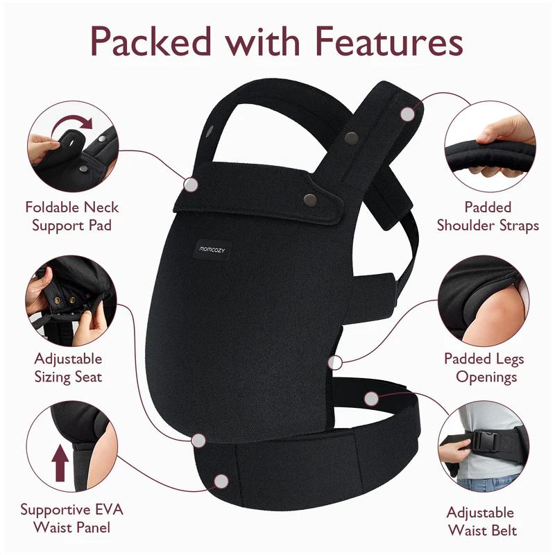 Momcozy - Baby Carrier Newborn To Toddler, Black Image 3