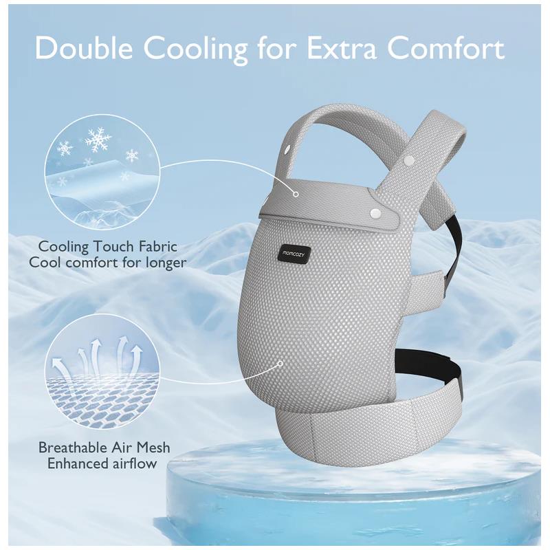 Momcozy - Baby Carrier Newborn To Toddler, Mesh Grey Image 4