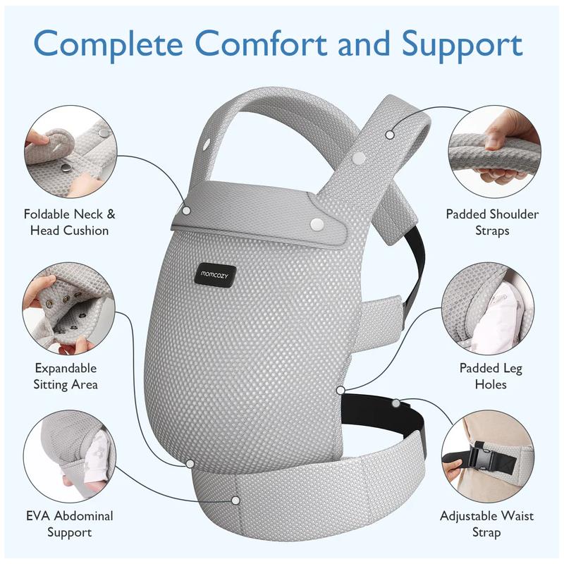 Momcozy - Baby Carrier Newborn To Toddler, Mesh Grey Image 5