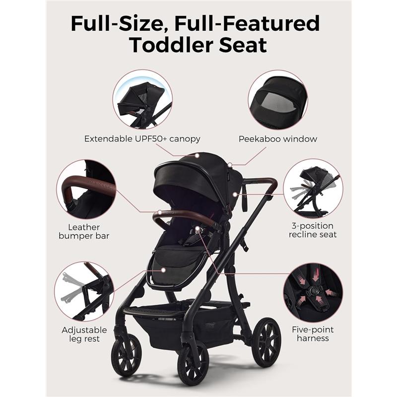 Momcozy ChangeGo Baby Stroller, Convertible Single-to-Double-to-Wagon Stroller with 23 Configurations Image 5
