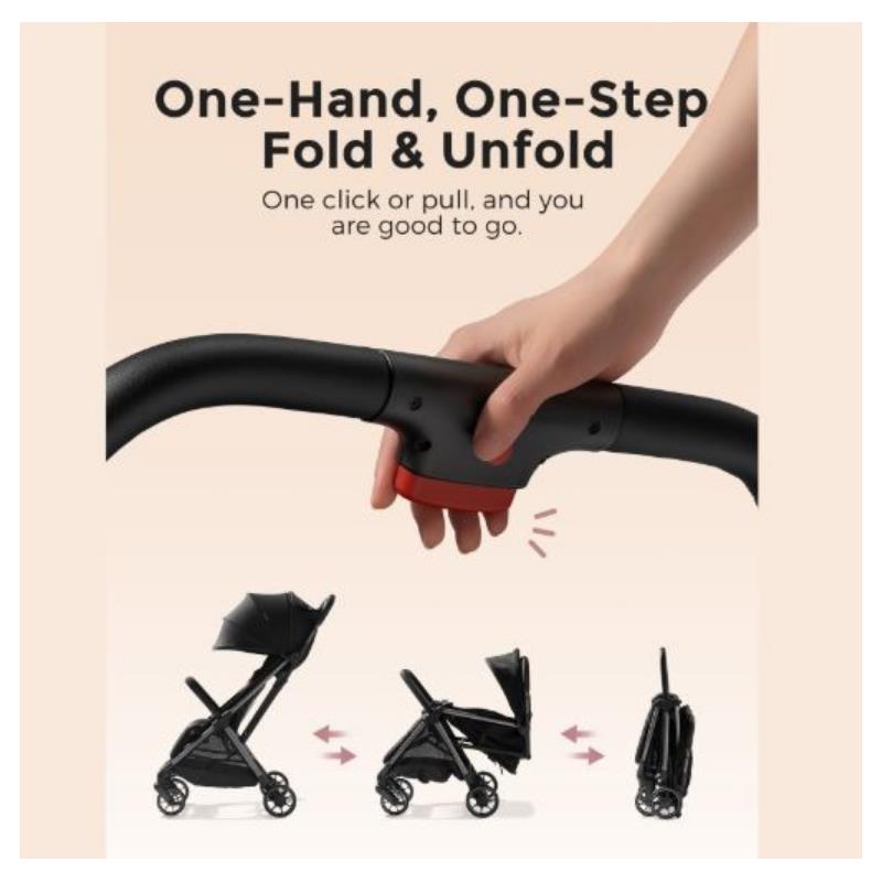 Momcozy Clickgo Lightweight Stroller, Black Image 3