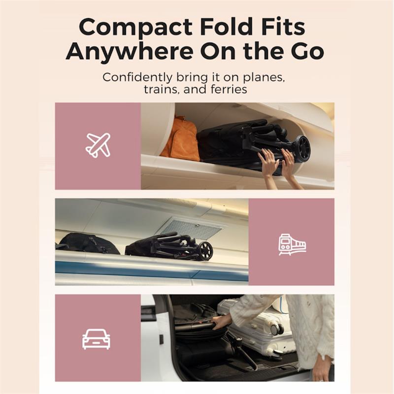 Momcozy Clickgo Lightweight Stroller, Black Image 5