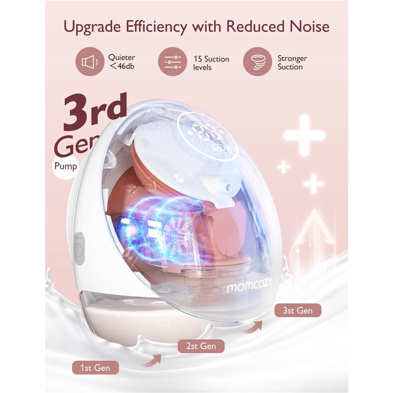 Momcozy Mobile Flow™ M9 Double Wearable Breast Pump - Gray Image 9