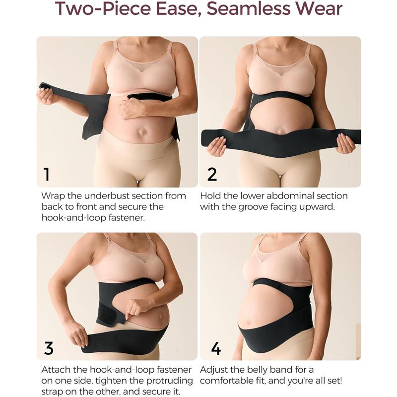 Momcozy - Pregnancy Belly Band, Black Image 4