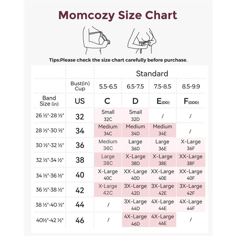 Momcozy - Seamless Floral Push Up Nursing Bra-Black Image 6