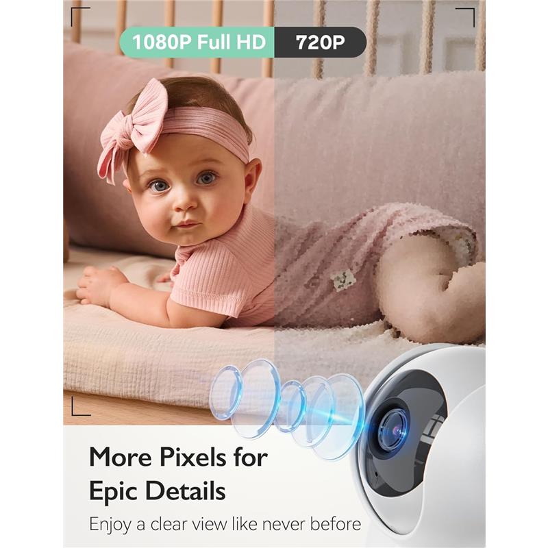 Momcozy - Video Baby Monitor, 5.5” 1080P Full HD Baby Monitor with Camera No WiFi Image 8