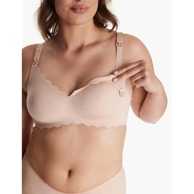 Momcozy - Yn46 Seamless Floral Push Up Nursing Bra-Oyster Pink, Xl Image 3