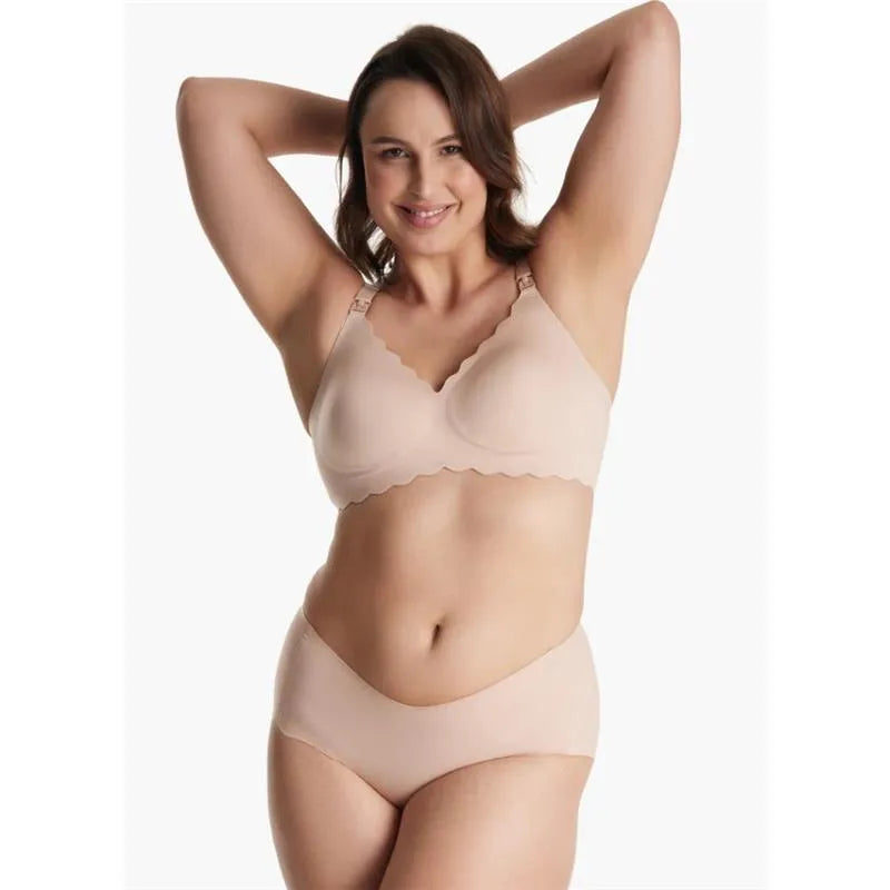 Momcozy - Yn46 Seamless Floral Push Up Nursing Bra-Oyster Pink, Xl Image 5