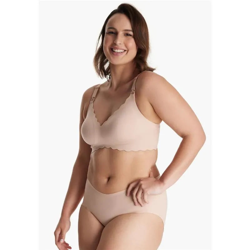 Momcozy - Yn46 Seamless Floral Push Up Nursing Bra-Oyster Pink, Xl Image 6