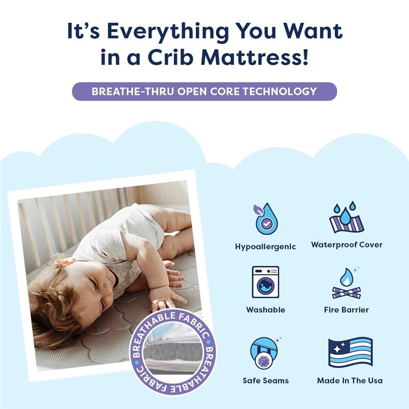 Moonlight Baby - Slumber Air Crib Mattress, Standard Crib Size Image 4