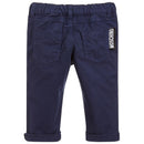 Moschino Baby Blue Cotton Baby Trousers, Blue Image 2