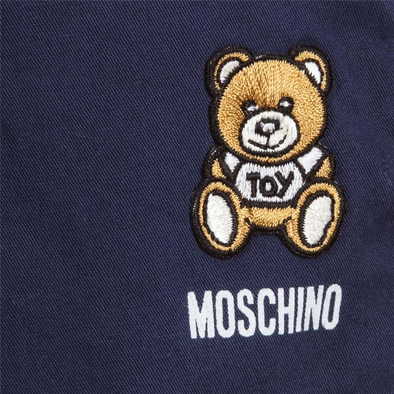 Moschino Baby Blue Cotton Baby Trousers, Blue Image 3