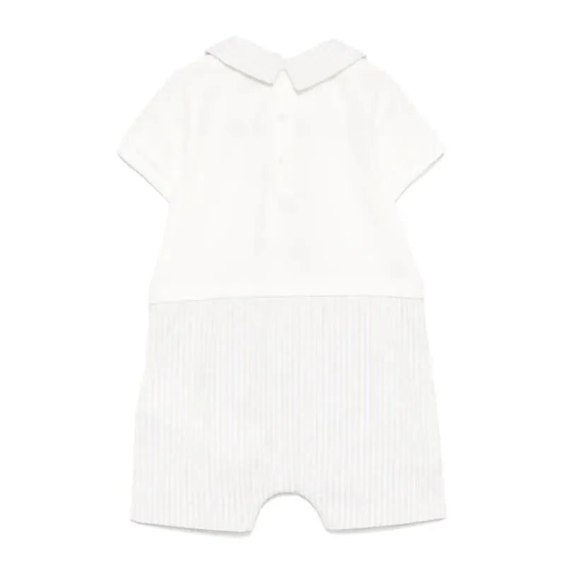 Moschino Baby - Boy Short Sleeve Romper With Stripes And Bear Print Beige Image 2
