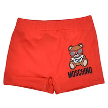 Moschino - Baby Boy Swimshorts With Bear In Sunglasses, Red Image 1