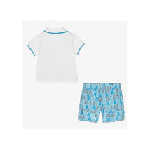 Moschino - Baby Boys White & Blue Shorts Set, Sky Toy Image 3