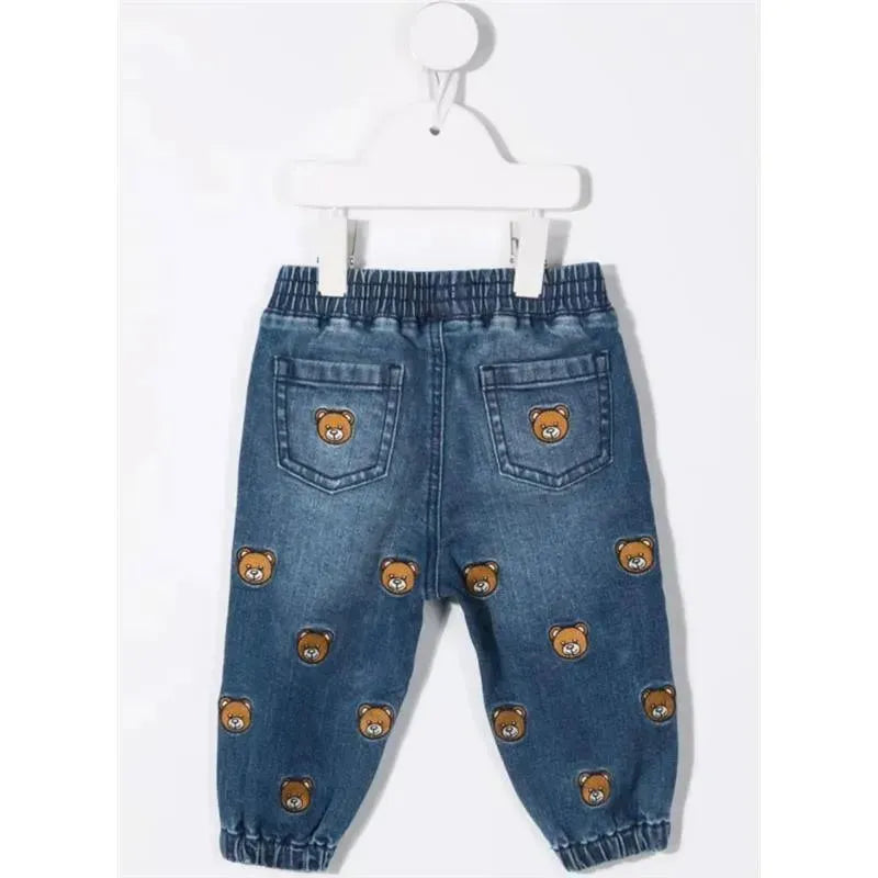 Moschino - Baby Denim Pant With Allover Bear Denin Image 3