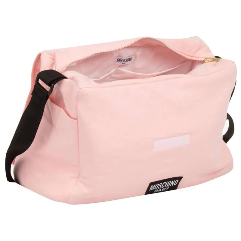 Moschino Baby - Diaper Bag With Changing Mt Bear Logo Print, Pink Image 4