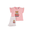 Moschino - Baby Girl Popeline T-Shirt & Shorts Set, Sugarrose Image 1