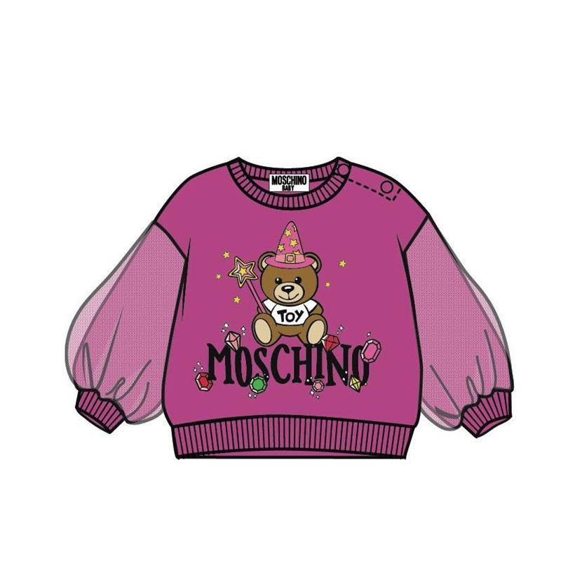 Moschino - Baby Girl Tulle Baby Sweater With Fairy Print - Blossom Pink  Image 1