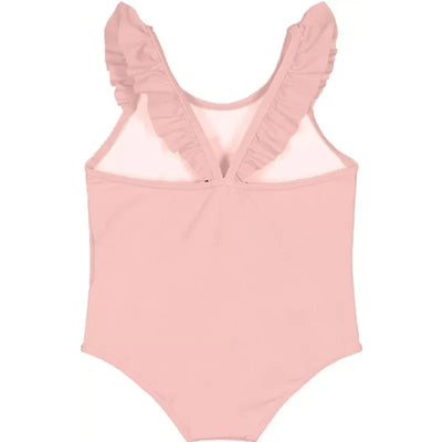 Moschino Baby - Girls Ruffle Swimsuit With Bear Logo Flower Print, Sugarrose Image 2