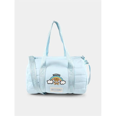 Moschino Baby - Logo Straps Diaper Bag With Changing Mat, Light Blue Image 1