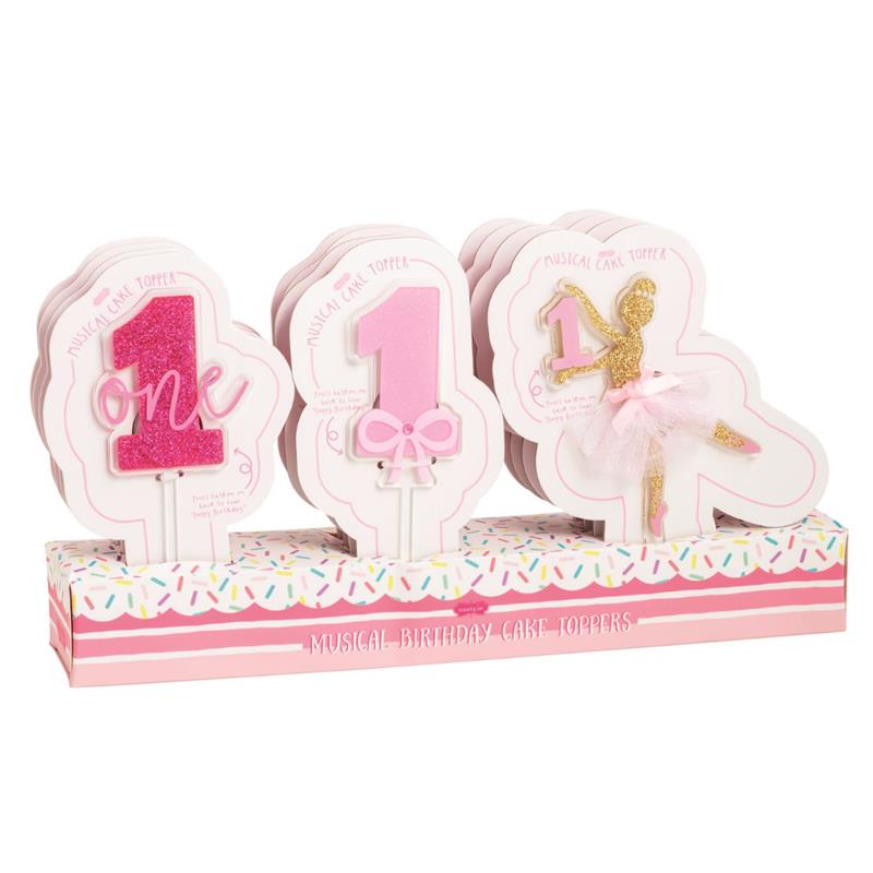 Mud Pie Acrylic Pink One Birthday Topper