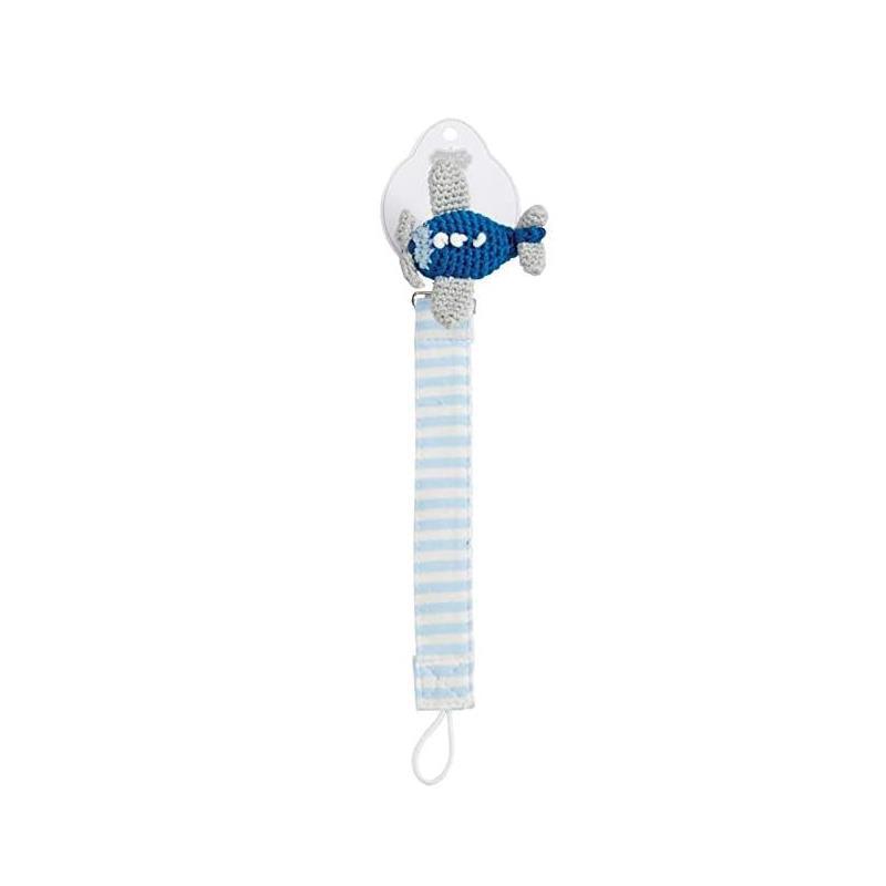 Mud Pie - Airplane Knit Pacifier Clip Image 1
