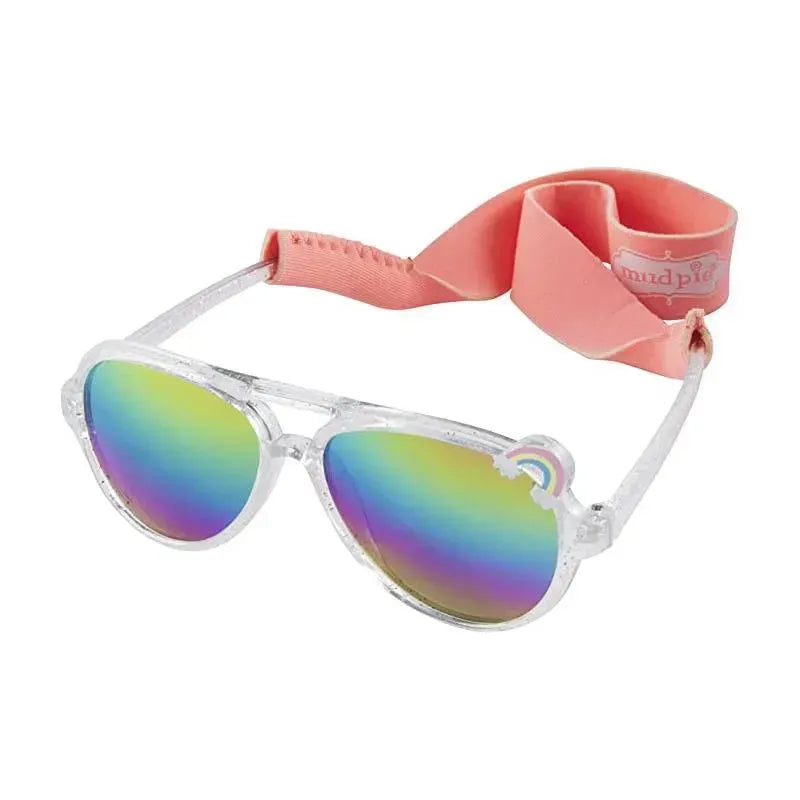 Mud Pie Baby Aviator Girl Sunglasses with Strap Image 1