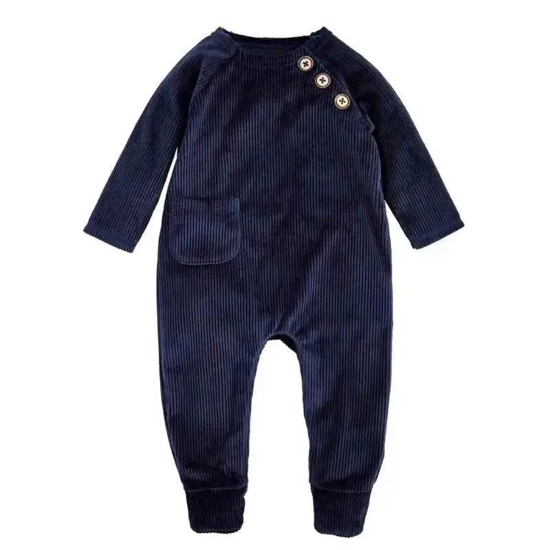 Mud Pie - Baby Boy Navy Velour Sleeper Image 1