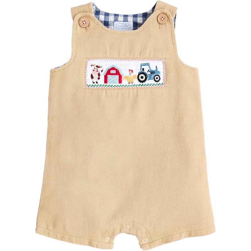 Mud Pie - Baby Boys Children's Farm Smocked Jon Jon Image 1