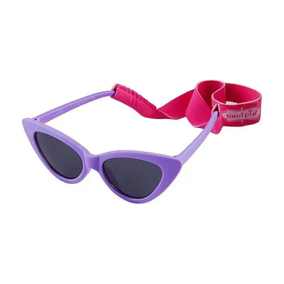 Mud Pie Baby Cat Eye Girl Sunglasses with Strap Image 1