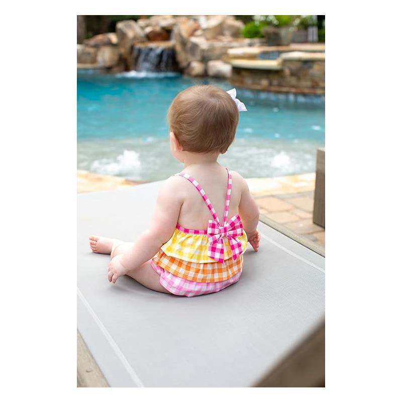 Mud Pie - Baby Girl Gingham Ruffle Swimsuit  Image 3