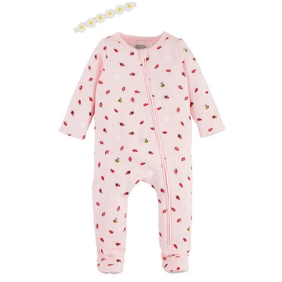 Mud Pie - Baby Girl Ladybug Sleeper & Headband Set Image 1