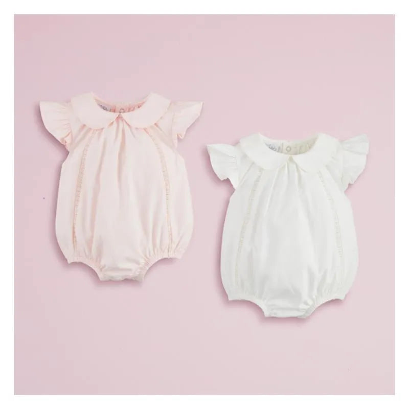 Mud Pie - Baby Girl Pink Collared Poplin Bubble Image 2