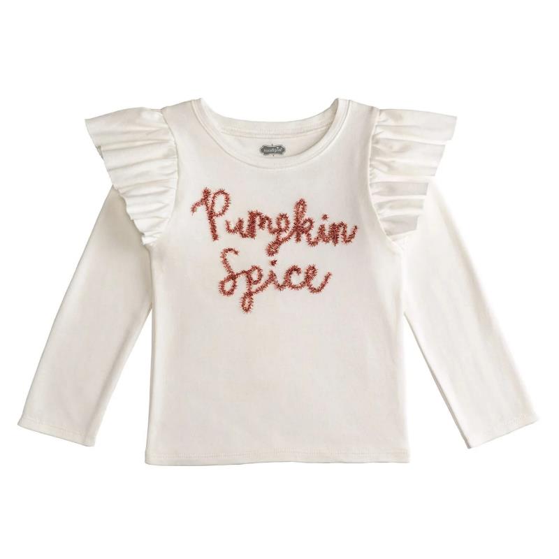 Mud Pie - Baby Ivory Pumpkin Tinsel Tees  Image 1