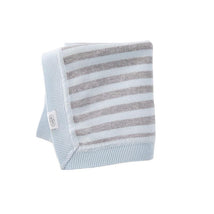 Mud Pie - Blue Grey Stripe Knit Blanket  Image 1