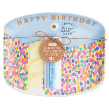 Mud Pie Blue Musical Birthday Cake Plate Set Image 1
