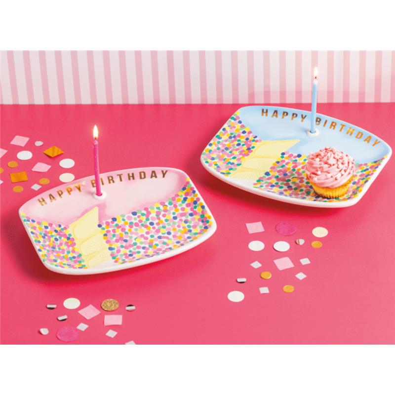 Mud Pie Blue Musical Birthday Cake Plate Set Image 2