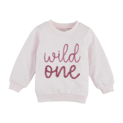 Mud Pie - Children's Girl One Terry Pullover; 12/18M Pink Image 1