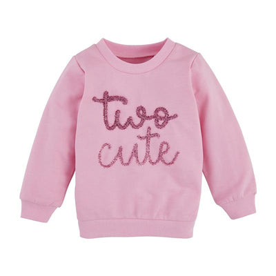 Mud Pie - Children's Girl Two Terry Pullover; 2T Pink Image 1