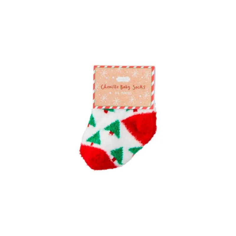 Mud Pie - Christmas Chenille Socks, Christmas Tree Image 1