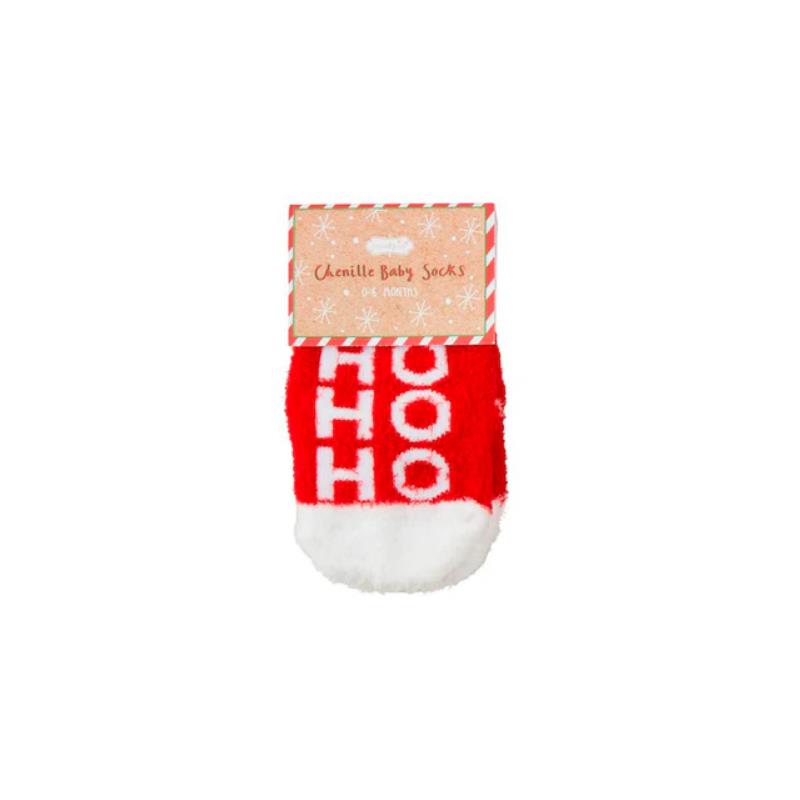 Mud Pie - Christmas Chenille Socks, Hohoho Image 1