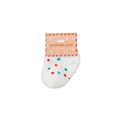 Mud Pie - Christmas Chenille Socks, Polk Dots Image 1