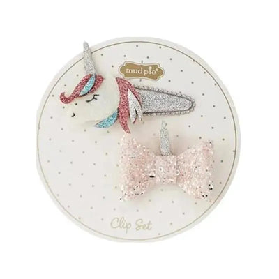 Mud Pie - Everyday Hair Clip Set, Unicorn Image 1