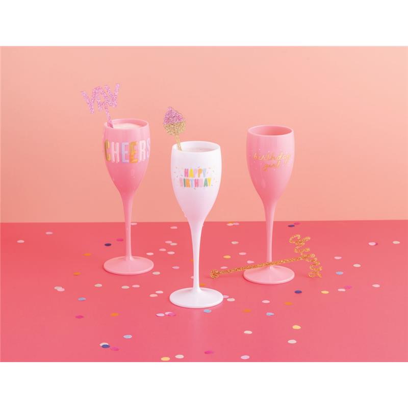 Mud Pie Happy Birthday Acrylic Flute Set Image 2