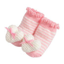 Mud Pie Heart Crochet Rattle Toe Socks, 0/6M